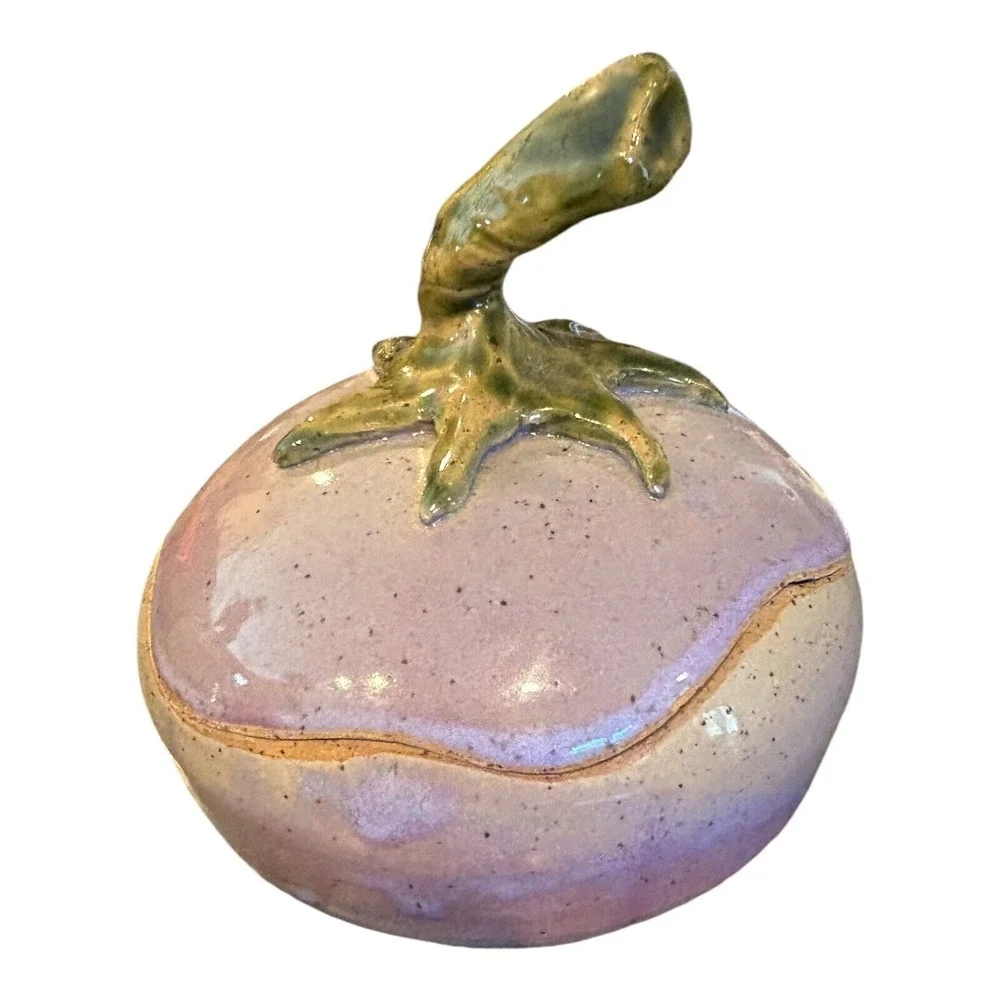 Pumpkin-Shaped Ceramic‎ Lidded Jar